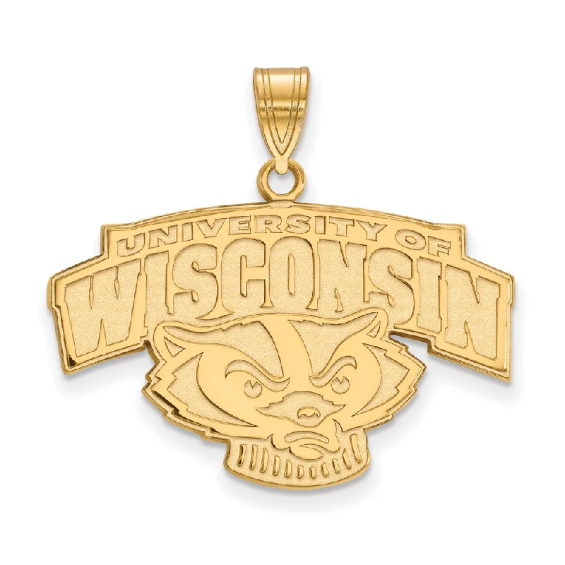 Unmissable Deals On Handmade Jewelry Collections 14k Gold Plated Silver U. of Wisconsin Large Mascot Logo Pendant Unmissable Deals On Handmade Jewelry Collections 14k Gold Plated Silver U. of Wisconsin Large Mascot Logo Pendant