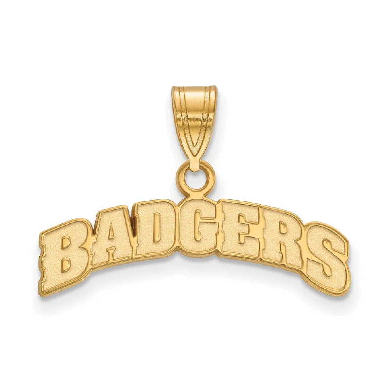 Special Sale On Handcrafted Jewelry – Shop Today 14k Gold Plated Silver U. of Wisconsin Medium Script Logo Pendant