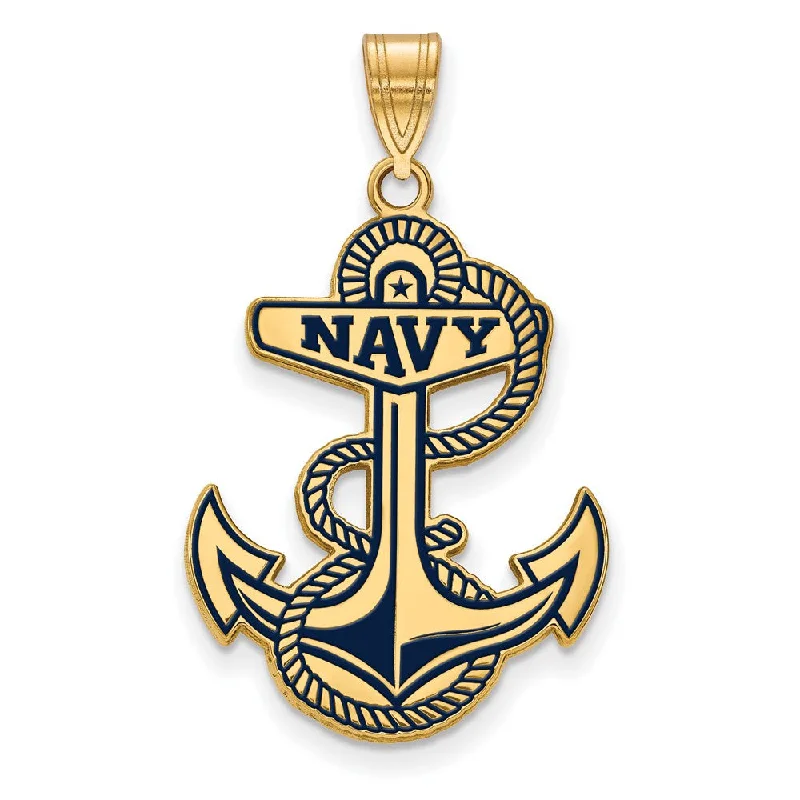 Get Your Favorite Jewelry At The Best Price 14k Gold Plated Silver U.S. Naval Academy XL Enamel Pendant Get Your Favorite Jewelry At The Best Price 14k Gold Plated Silver U.S. Naval Academy XL Enamel Pendant