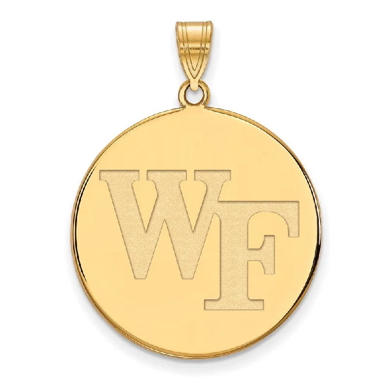 Modern Jewelry At Exclusive Discounts – Shop Today 14k Gold Plated Silver Wake Forest U. XL 'WF' Disc Pendant Modern Jewelry At Exclusive Discounts – Shop Today 14k Gold Plated Silver Wake Forest U. XL 'WF' Disc Pendant