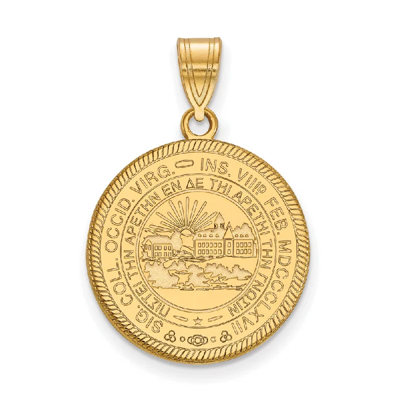 Trending Jewelry Styles Now At Limited-Time Discounts 14k Gold Plated Silver West Virginia U. Large Crest Disc Pendant Trending Jewelry Styles Now At Limited-Time Discounts 14k Gold Plated Silver West Virginia U. Large Crest Disc Pendant