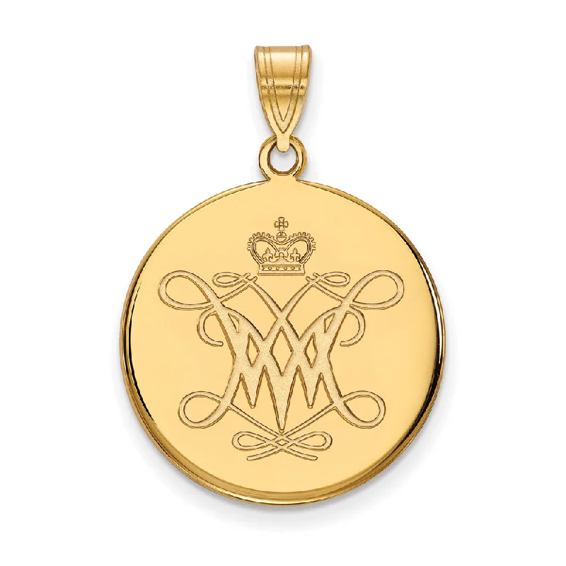 Jewelry Clearance Event – Stock Up Before It's Over 14k Gold Plated Silver William and Mary Large Disc Pendant Jewelry Clearance Event – Stock Up Before It's Over 14k Gold Plated Silver William and Mary Large Disc Pendant