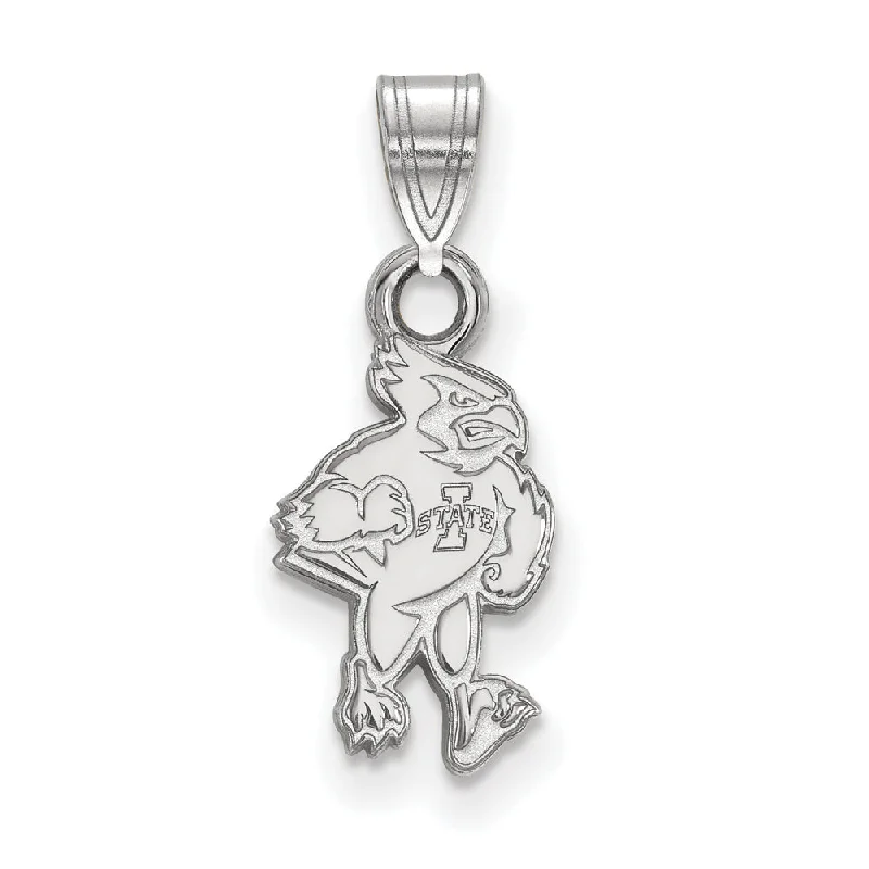 Customized Silver Jewelry For Unique Style 14k White Gold Iowa State Small Mascot Pendant