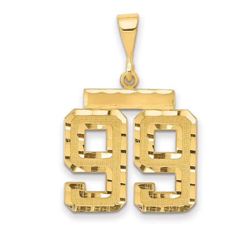 Affordable Luxury Jewelry For Every Occasion 14K Yellow Gold, Varsity Collection, Medium D/C Pendant Number 99 Affordable Luxury Jewelry For Every Occasion 14K Yellow Gold, Varsity Collection, Medium D/C Pendant Number 99
