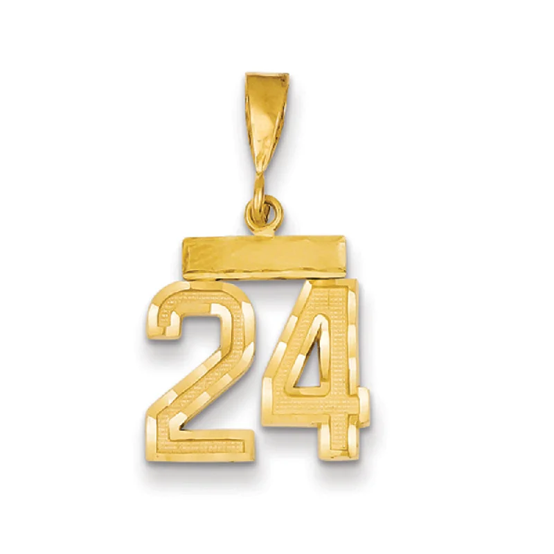 High-End Jewelry, Now More Affordable Than Ever 14k Yellow Gold, Varsity Collection, Small D/C Pendant Number 24 High-End Jewelry, Now More Affordable Than Ever 14k Yellow Gold, Varsity Collection, Small D/C Pendant Number 24