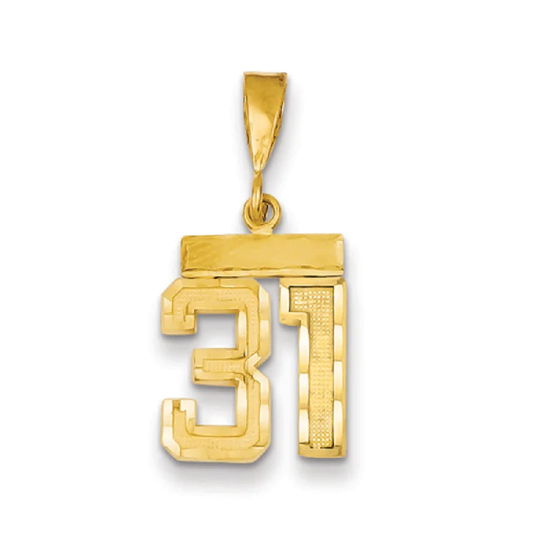 The Ultimate Jewelry Sale – Shop Premium Styles 14k Yellow Gold, Varsity Collection, Small D/C Pendant Number 31 The Ultimate Jewelry Sale – Shop Premium Styles 14k Yellow Gold, Varsity Collection, Small D/C Pendant Number 31