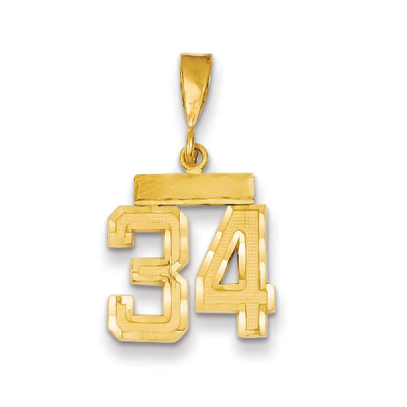 Jewelry Clearance – Final Chance To Save Big 14k Yellow Gold, Varsity Collection, Small D/C Pendant Number 34 Jewelry Clearance – Final Chance To Save Big 14k Yellow Gold, Varsity Collection, Small D/C Pendant Number 34
