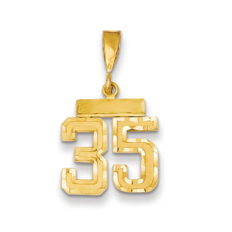 Best Jewelry Sale Prices – Limited-Time Offer 14k Yellow Gold, Varsity Collection, Small D/C Pendant Number 35 Best Jewelry Sale Prices – Limited-Time Offer 14k Yellow Gold, Varsity Collection, Small D/C Pendant Number 35
