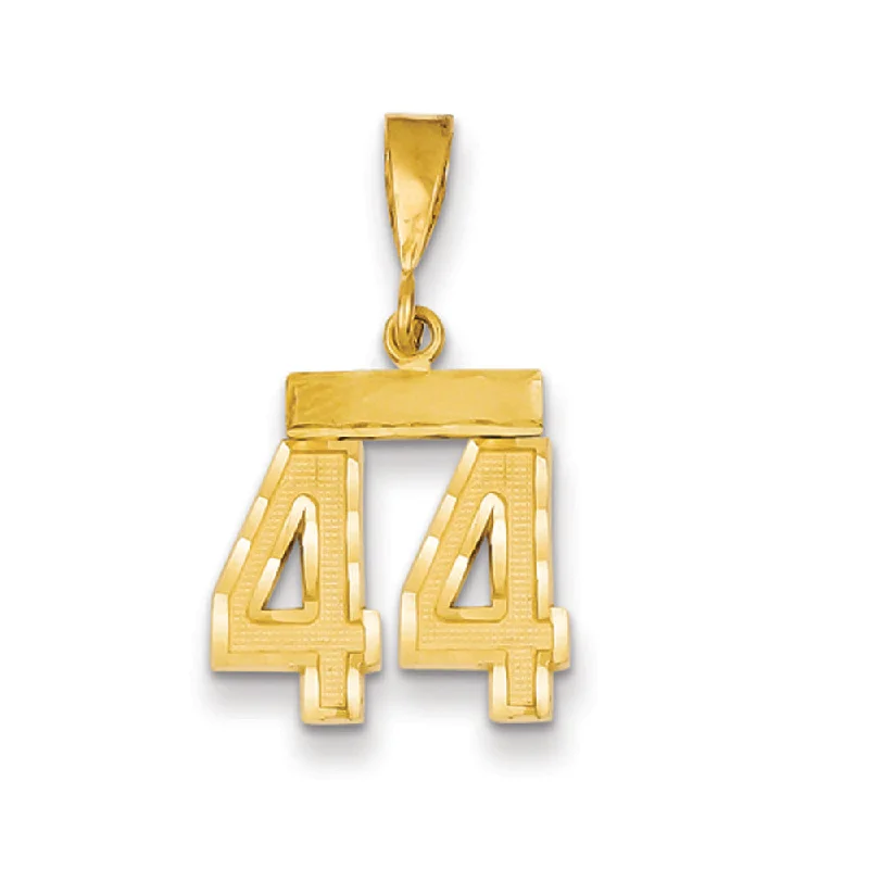 Fashion-Forward Jewelry At Exclusive Discounts 14k Yellow Gold, Varsity Collection, Small D/C Pendant Number 44 Fashion-Forward Jewelry At Exclusive Discounts 14k Yellow Gold, Varsity Collection, Small D/C Pendant Number 44
