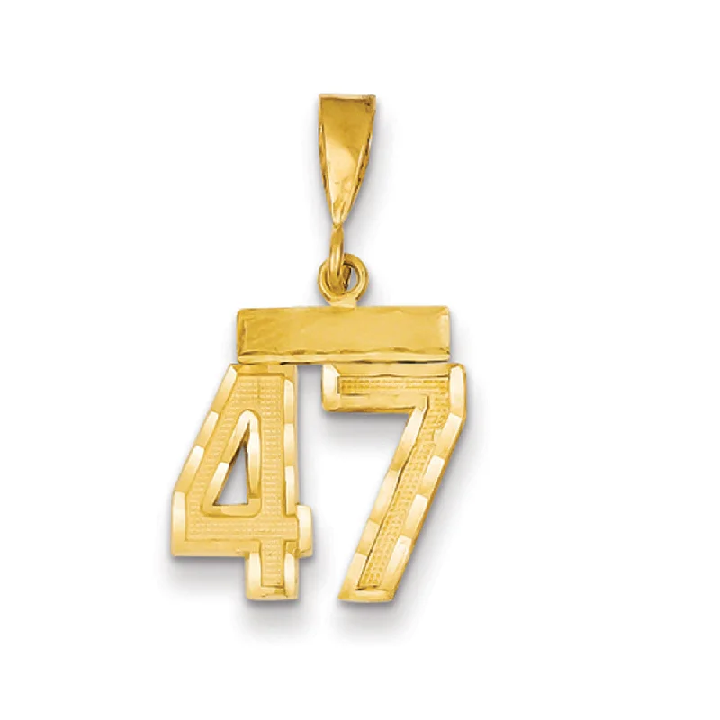 Elevate Your Jewelry Collection With Limited-Time Savings 14k Yellow Gold, Varsity Collection, Small D/C Pendant Number 47 Elevate Your Jewelry Collection With Limited-Time Savings 14k Yellow Gold, Varsity Collection, Small D/C Pendant Number 47