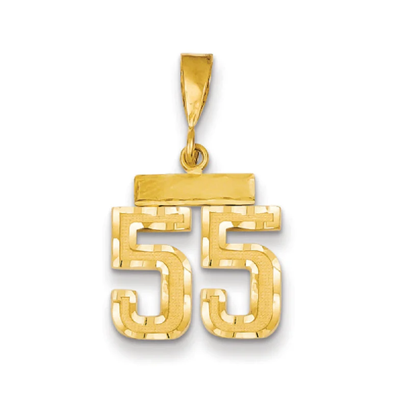 Exclusive Jewelry Bundles At Discounted Prices 14k Yellow Gold, Varsity Collection, Small D/C Pendant Number 55 Exclusive Jewelry Bundles At Discounted Prices 14k Yellow Gold, Varsity Collection, Small D/C Pendant Number 55