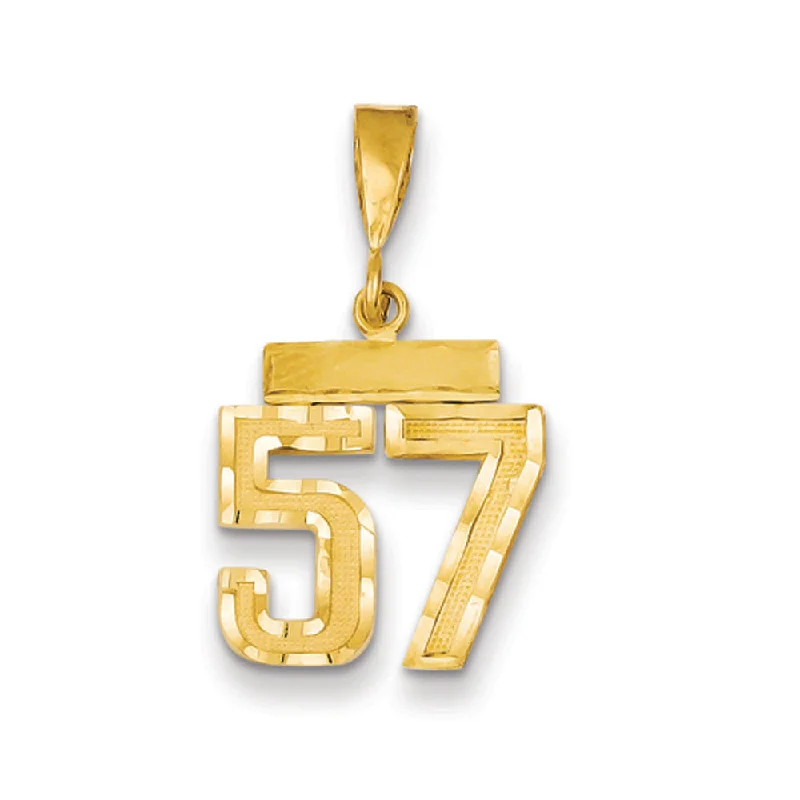Exclusive Jewelry Discounts – Shop Now For Savings 14k Yellow Gold, Varsity Collection, Small D/C Pendant Number 57 Exclusive Jewelry Discounts – Shop Now For Savings 14k Yellow Gold, Varsity Collection, Small D/C Pendant Number 57