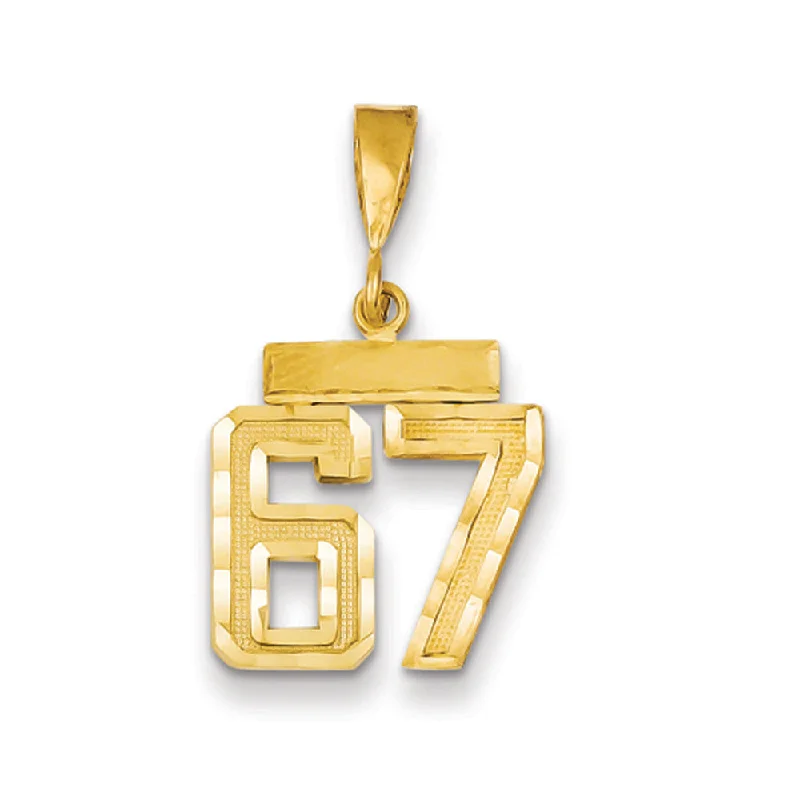 Limited-Stock Jewelry Sale – Once It's Gone, It's Gone 14k Yellow Gold, Varsity Collection, Small D/C Pendant Number 67 Limited-Stock Jewelry Sale – Once It's Gone, It's Gone 14k Yellow Gold, Varsity Collection, Small D/C Pendant Number 67