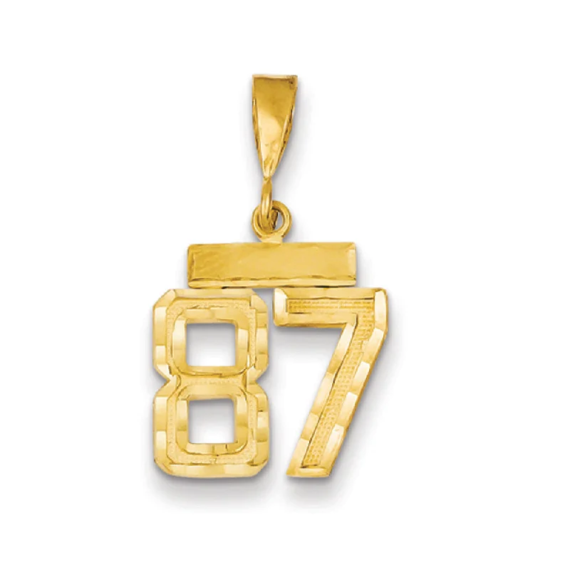 Timeless Elegance At Unbelievable Discounts 14k Yellow Gold, Varsity Collection, Small D/C Pendant Number 87 Timeless Elegance At Unbelievable Discounts 14k Yellow Gold, Varsity Collection, Small D/C Pendant Number 87