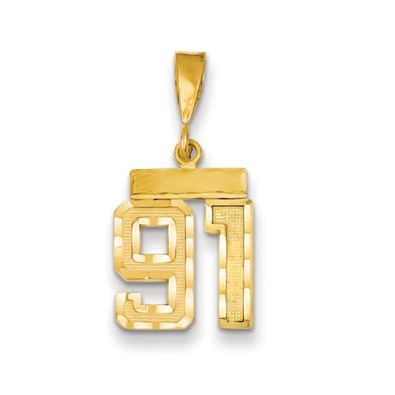Luxury Jewelry Without The Luxury Price Tag 14k Yellow Gold, Varsity Collection, Small D/C Pendant Number 91 Luxury Jewelry Without The Luxury Price Tag 14k Yellow Gold, Varsity Collection, Small D/C Pendant Number 91