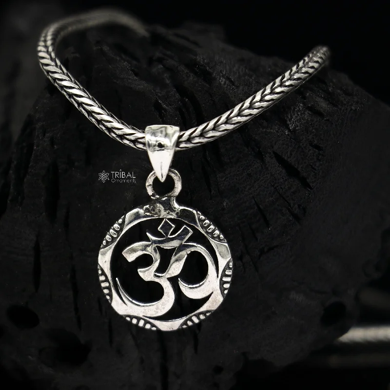 Shop Stylish Jewelry Now And Save Big 925 pure silver AUM OR OM mantra pendant best gifting pendant, wheat chain necklace locket best gifting jewelry NSP732 Shop Stylish Jewelry Now And Save Big 925 pure silver AUM OR OM mantra pendant best gifting pendant, wheat chain necklace locket best gifting jewelry NSP732