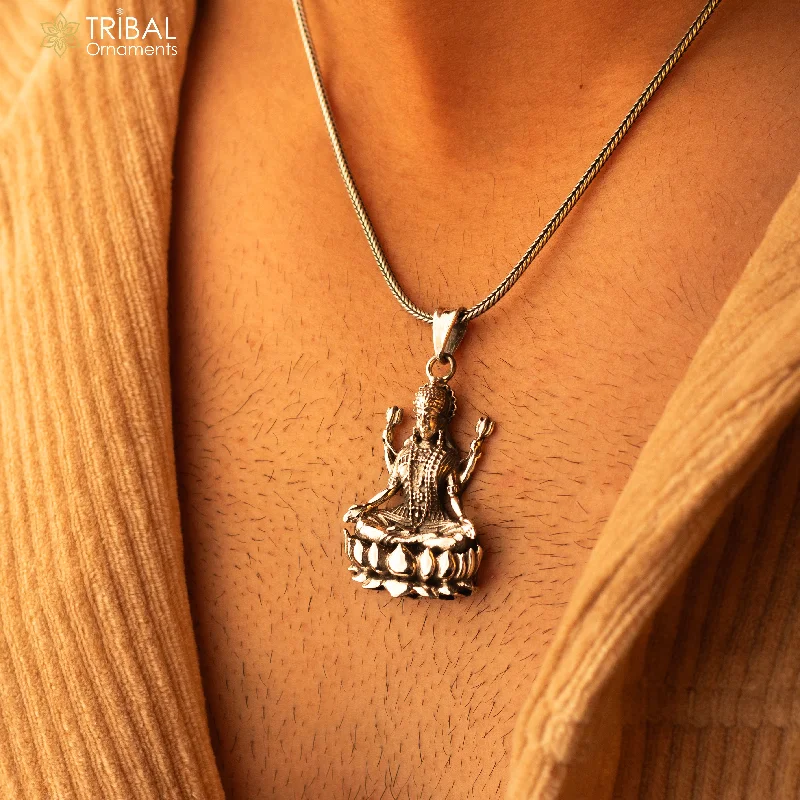 Shop Jewelry That Shines Without The High Price 925 sterling silver customized vintage antique style Goddess Laxmi Pendant, amazing design stunning pendant unisex gifting jewelry ssp1550 Shop Jewelry That Shines Without The High Price 925 sterling silver customized vintage antique style Goddess Laxmi Pendant, amazing design stunning pendant unisex gifting jewelry ssp1550