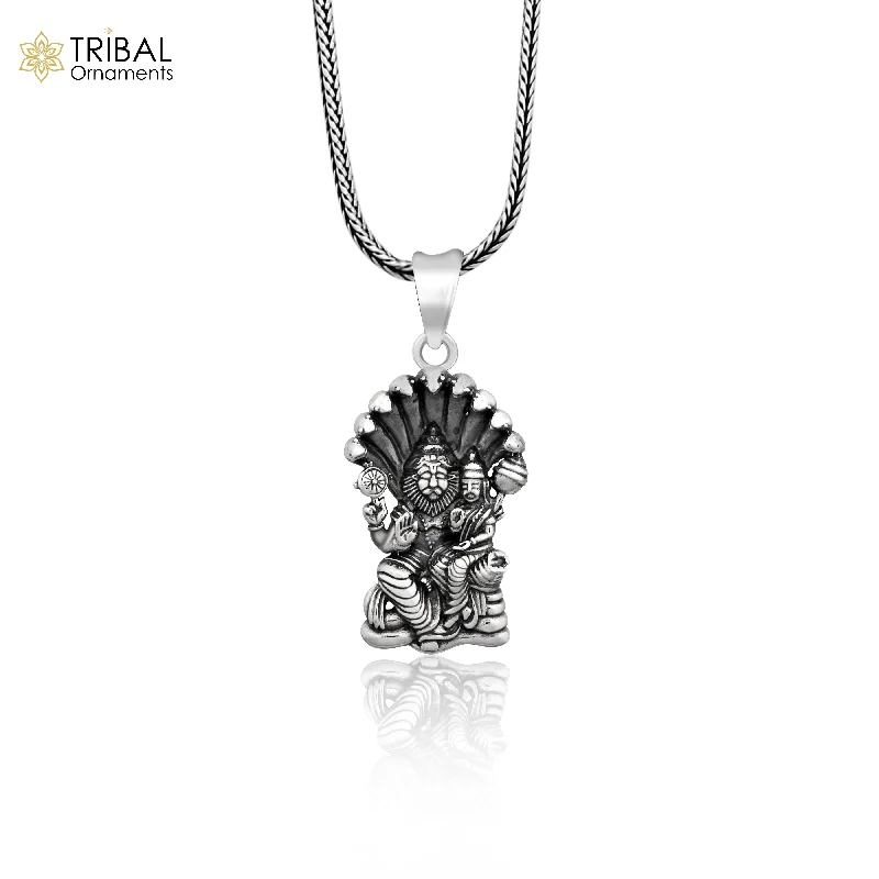 Timeless Beauty, Unbeatable Deals – Jewelry Sale On 925 sterling silver handmade Vishnu with Laxmi (narsimha)pendant, amazing stylish unisex pendant locket personalized jewelry ssp445 Timeless Beauty, Unbeatable Deals – Jewelry Sale On 925 sterling silver handmade Vishnu with Laxmi (narsimha)pendant, amazing stylish unisex pendant locket personalized jewelry ssp445