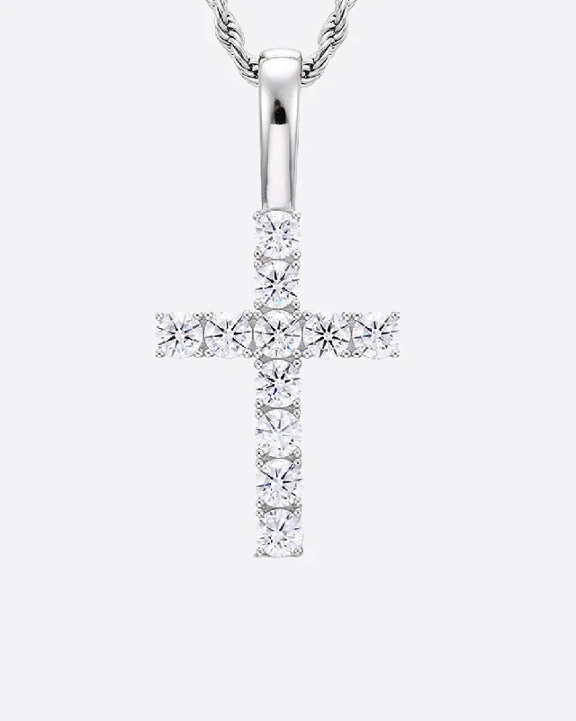 Stunning Jewelry At A Fraction Of The Price MOISSANITE CROSS PENDANT. - WHITE GOLD