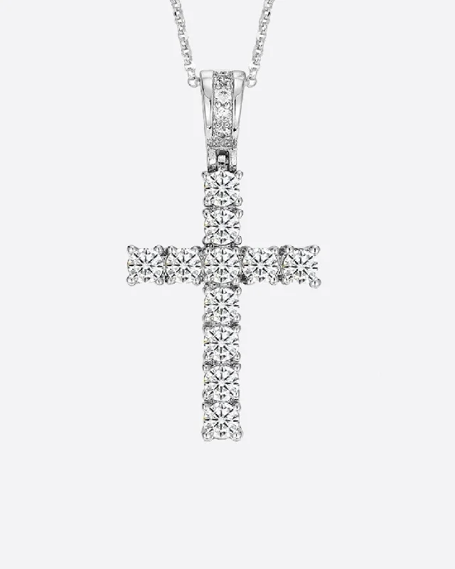 Chic And Stylish Jewelry At Exclusive Prices MOISSANITE CROSS PIECE PENDANT. - WHITE GOLD Chic And Stylish Jewelry At Exclusive Prices MOISSANITE CROSS PIECE PENDANT. - WHITE GOLD