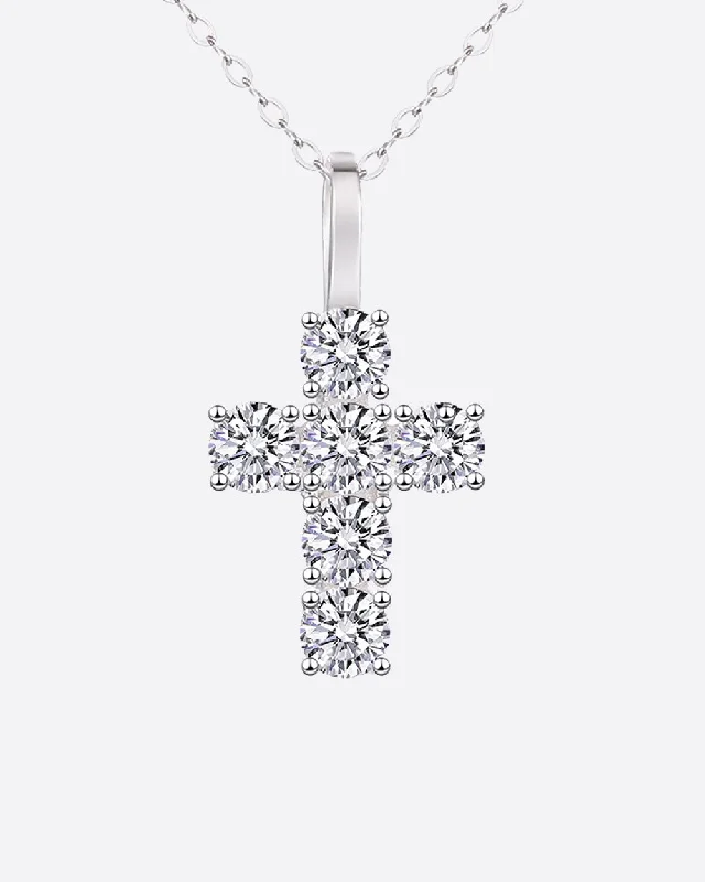 Discounted Jewelry For A Glamorous Look MOISSANITE MICRO CROSS PENDANT. - WHITE GOLD Discounted Jewelry For A Glamorous Look MOISSANITE MICRO CROSS PENDANT. - WHITE GOLD