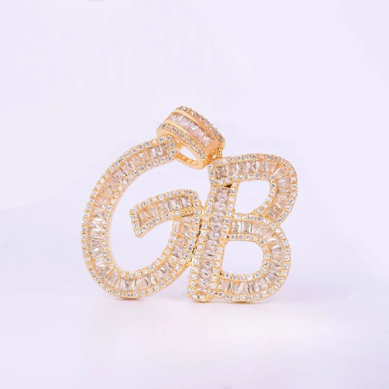 Elevate Your Jewelry Collection With Limited-Time Savings (18k Gold) Iced Out Baguette Letters- Gold Elevate Your Jewelry Collection With Limited-Time Savings (18k Gold) Iced Out Baguette Letters- Gold