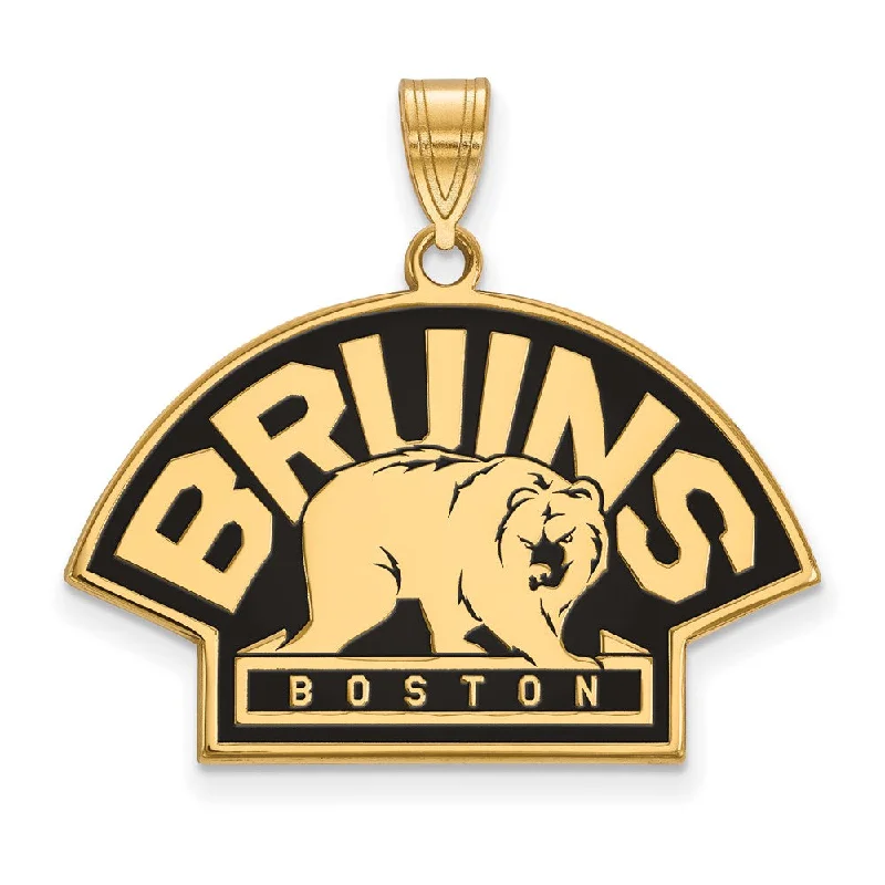 Exclusive Online Jewelry Sale – Don't Wait SS 14k Yellow Gold Plated NHL Boston Bruins LG Enamel Pendant Exclusive Online Jewelry Sale – Don't Wait SS 14k Yellow Gold Plated NHL Boston Bruins LG Enamel Pendant