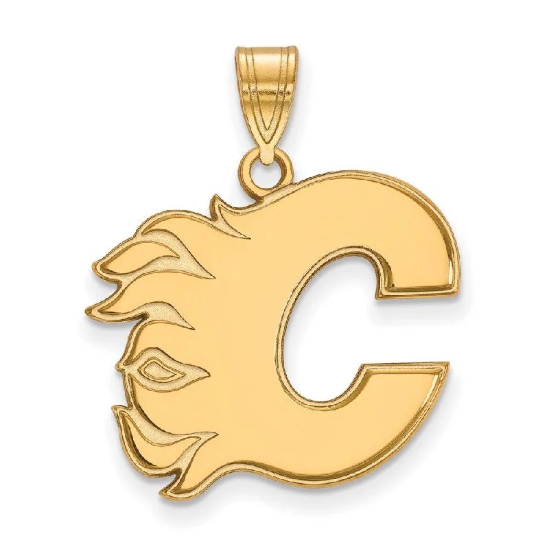 Unmissable Jewelry Clearance – Final Reductions SS 14k Yellow Gold Plated NHL Calgary Flames Large Pendant Unmissable Jewelry Clearance – Final Reductions SS 14k Yellow Gold Plated NHL Calgary Flames Large Pendant