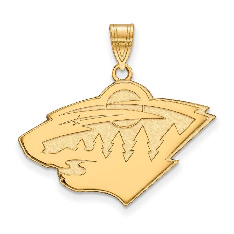 Gorgeous Jewelry, Limited-Time Savings SS 14k Yellow Gold Plated NHL Minnesota Wild Large Pendant Gorgeous Jewelry, Limited-Time Savings SS 14k Yellow Gold Plated NHL Minnesota Wild Large Pendant