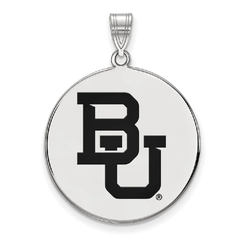 Shine Without Limits – Jewelry Sale Happening Now Sterling Silver Baylor U XL 'BU' Enamel Disc Pendant Shine Without Limits – Jewelry Sale Happening Now Sterling Silver Baylor U XL 'BU' Enamel Disc Pendant