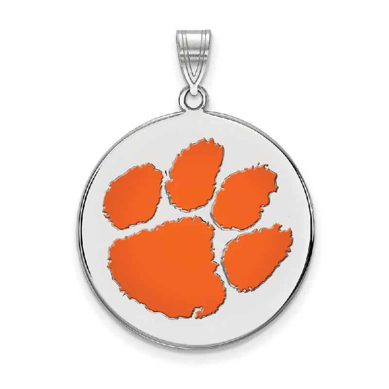 Elegant Jewelry Styles At Budget-Friendly Prices Sterling Silver Clemson U XL Enamel Disc Pendant Elegant Jewelry Styles At Budget-Friendly Prices Sterling Silver Clemson U XL Enamel Disc Pendant