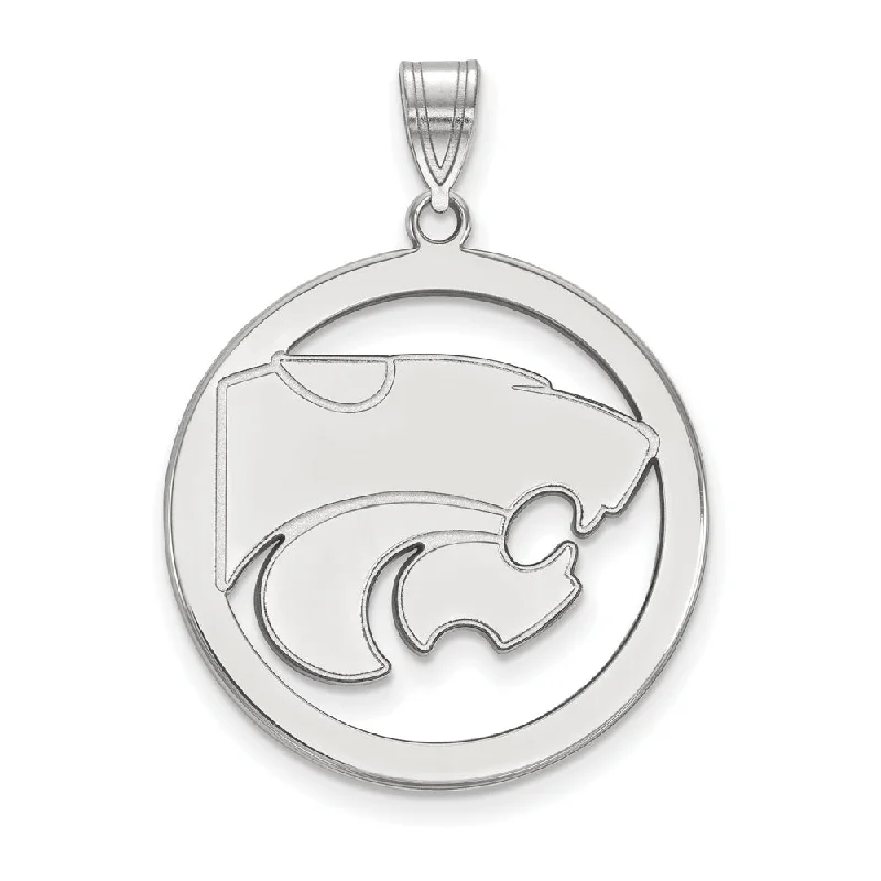 Buy More, Save More – Special Jewelry Discounts Sterling Silver Kansas State XL Circle Pendant Buy More, Save More – Special Jewelry Discounts Sterling Silver Kansas State XL Circle Pendant