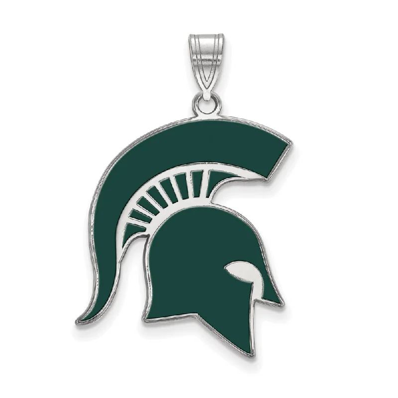 Your Dream Jewelry At Dream Prices Sterling Silver Michigan State XL Enamel Pendant Your Dream Jewelry At Dream Prices Sterling Silver Michigan State XL Enamel Pendant