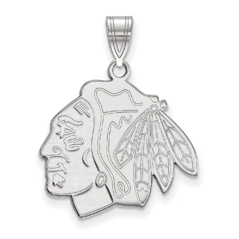 Trending Jewelry Now At Unbeatable Prices Sterling Silver NHL Chicago Blackhawks LG Logo Pendant