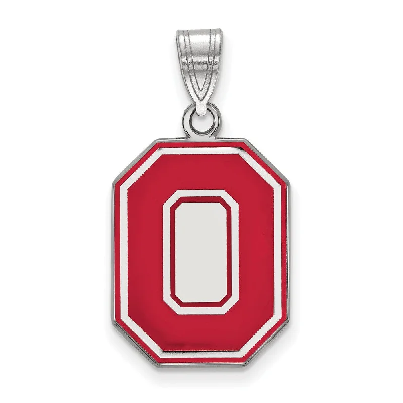 Big Discounts On Elegant Jewelry Collections Sterling Silver Ohio State Large Enamel 'O' Pendant Big Discounts On Elegant Jewelry Collections Sterling Silver Ohio State Large Enamel 'O' Pendant