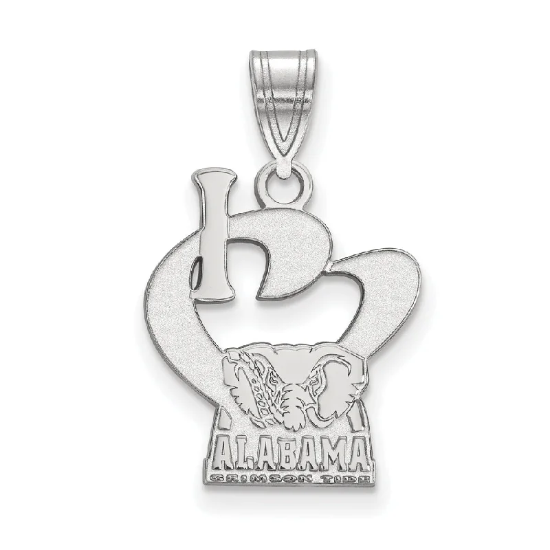 Luxury Handcrafted Jewelry For Elegant Looks Sterling Silver U. of Alabama Large I Love Logo Pendant Luxury Handcrafted Jewelry For Elegant Looks Sterling Silver U. of Alabama Large I Love Logo Pendant