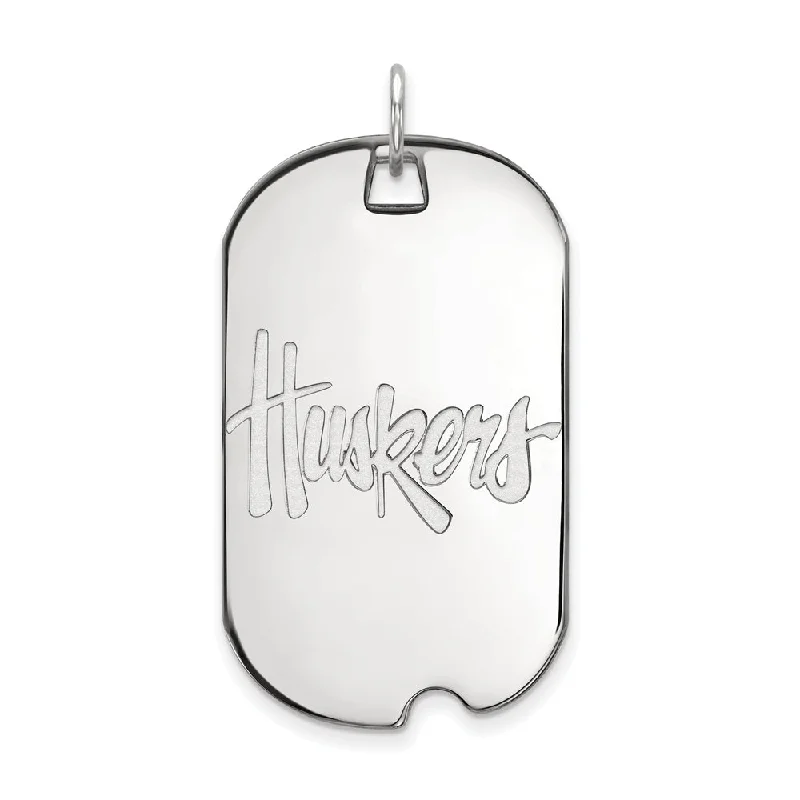 Get Ready To Sparkle – Special Jewelry Discounts Sterling Silver U. of Nebraska Large 'Huskers' Dog Tag Pendant Get Ready To Sparkle – Special Jewelry Discounts Sterling Silver U. of Nebraska Large 'Huskers' Dog Tag Pendant