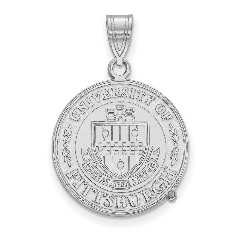 Classic And Modern Jewelry Styles On Sale Sterling Silver U. of Pittsburgh Large Crest Pendant Classic And Modern Jewelry Styles On Sale Sterling Silver U. of Pittsburgh Large Crest Pendant