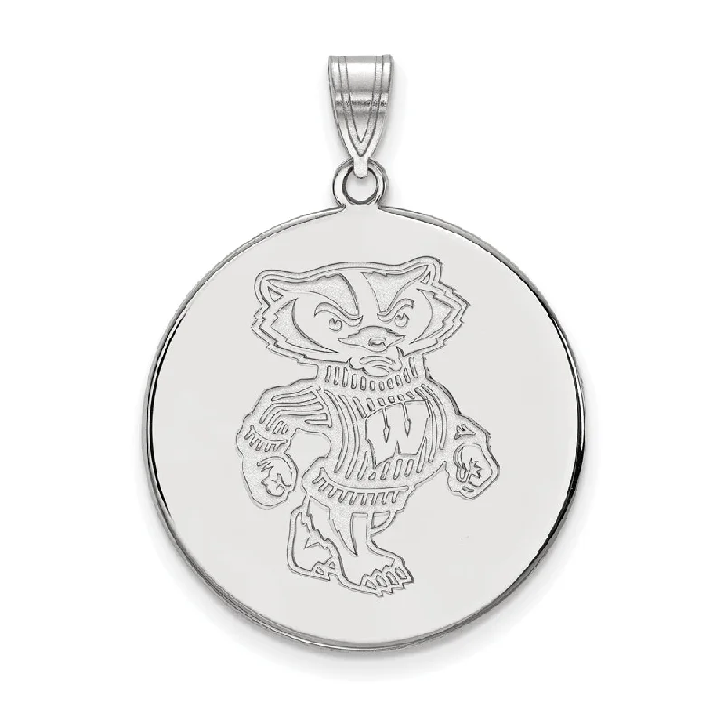 Premium Diamond Jewelry At Once-In-A-Lifetime Discounts Sterling Silver U. of Wisconsin XL Badgers Disc Pendant Premium Diamond Jewelry At Once-In-A-Lifetime Discounts Sterling Silver U. of Wisconsin XL Badgers Disc Pendant
