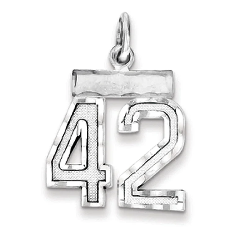 The Perfect Jewelry Piece At The Perfect Price Sterling Silver, Varsity Collection, Small D/C Pendant, Number 42 The Perfect Jewelry Piece At The Perfect Price Sterling Silver, Varsity Collection, Small D/C Pendant, Number 42