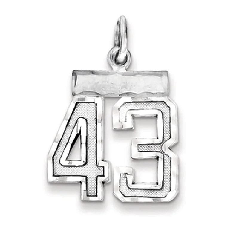 Fine Jewelry, Limited-Time Offers Available Sterling Silver, Varsity Collection, Small D/C Pendant, Number 43 Fine Jewelry, Limited-Time Offers Available Sterling Silver, Varsity Collection, Small D/C Pendant, Number 43