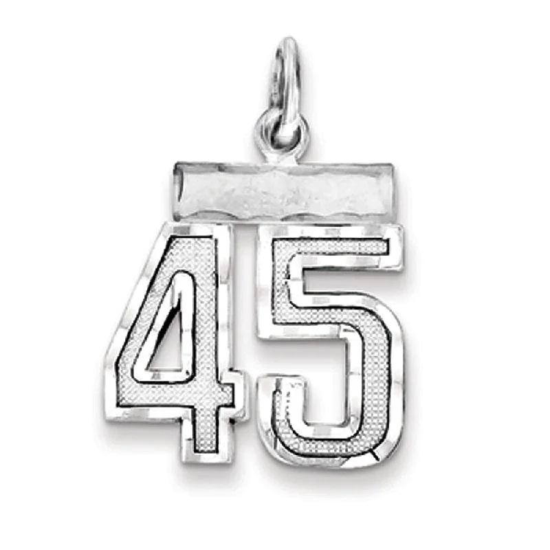 Elegant Jewelry Styles At Budget-Friendly Prices Sterling Silver, Varsity Collection, Small D/C Pendant, Number 45 Elegant Jewelry Styles At Budget-Friendly Prices Sterling Silver, Varsity Collection, Small D/C Pendant, Number 45