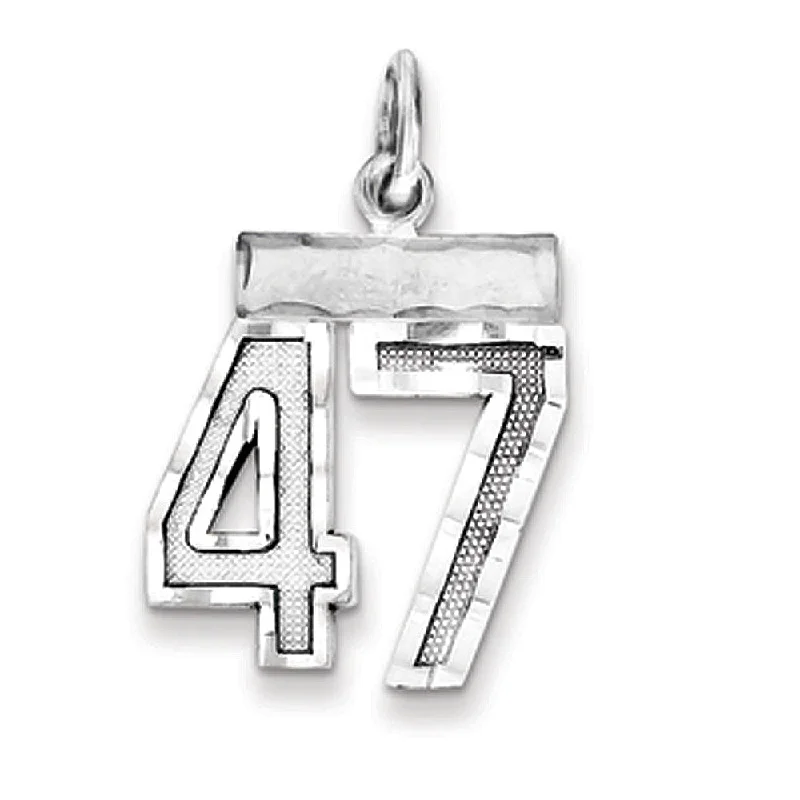 Get Ready To Sparkle – Special Jewelry Discounts Sterling Silver, Varsity Collection, Small D/C Pendant, Number 47 Get Ready To Sparkle – Special Jewelry Discounts Sterling Silver, Varsity Collection, Small D/C Pendant, Number 47