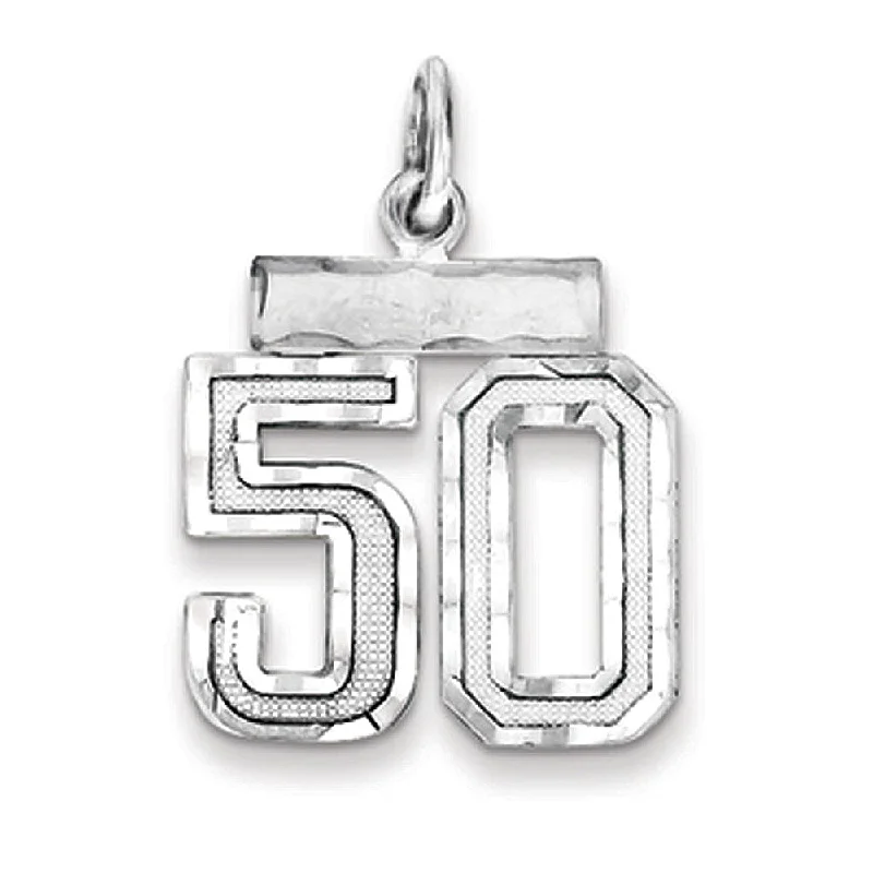 Shop Fine Jewelry With Amazing Deals Sterling Silver, Varsity Collection, Small D/C Pendant, Number 50