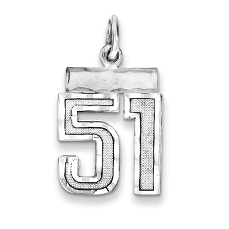 Exclusive Jewelry Markdowns – Limited-Time Offer Sterling Silver, Varsity Collection, Small D/C Pendant, Number 51 Exclusive Jewelry Markdowns – Limited-Time Offer Sterling Silver, Varsity Collection, Small D/C Pendant, Number 51