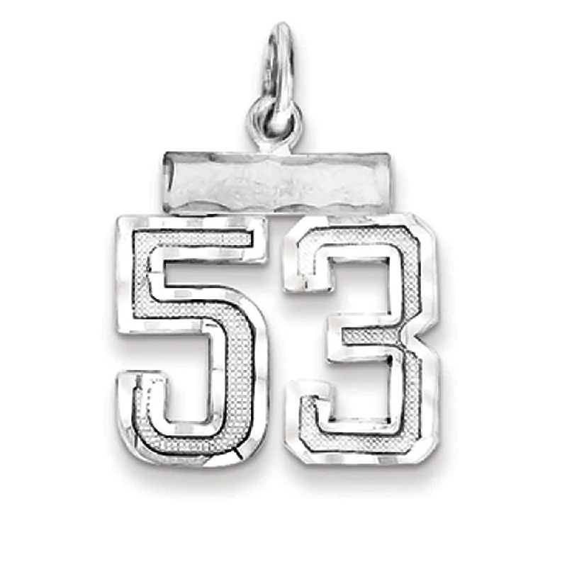Jewelry Deals That Outshine The Rest Sterling Silver, Varsity Collection, Small D/C Pendant, Number 53 Jewelry Deals That Outshine The Rest Sterling Silver, Varsity Collection, Small D/C Pendant, Number 53