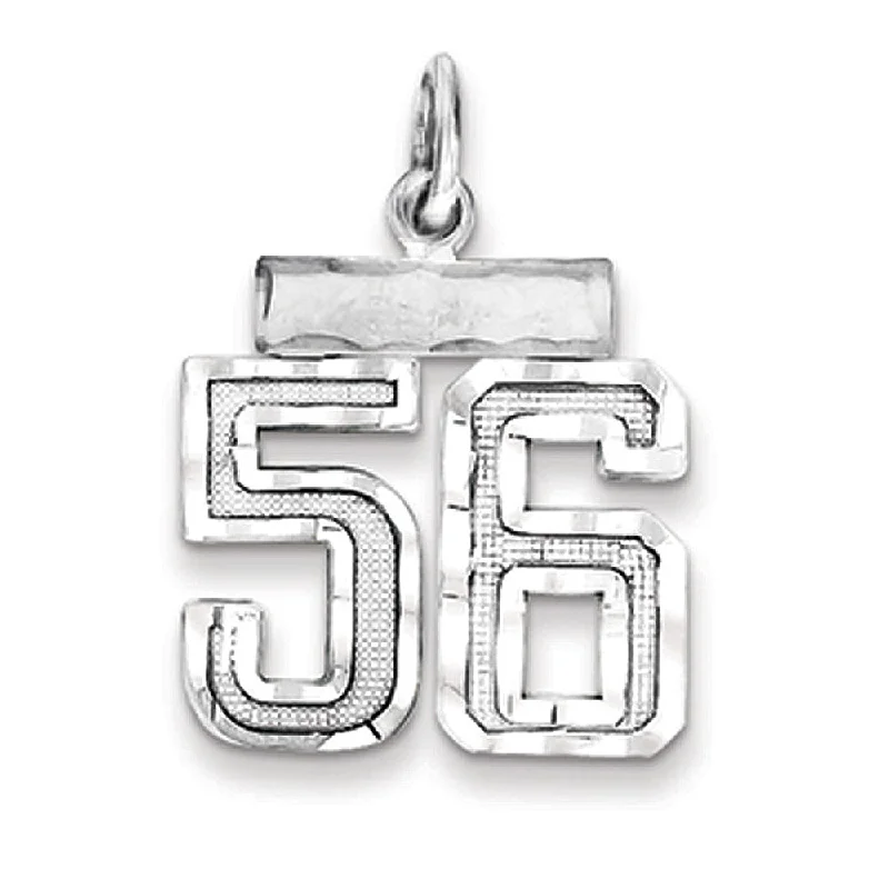 Stunning Statement Jewelry, Unbeatable Discounts Sterling Silver, Varsity Collection, Small D/C Pendant, Number 56 Stunning Statement Jewelry, Unbeatable Discounts Sterling Silver, Varsity Collection, Small D/C Pendant, Number 56