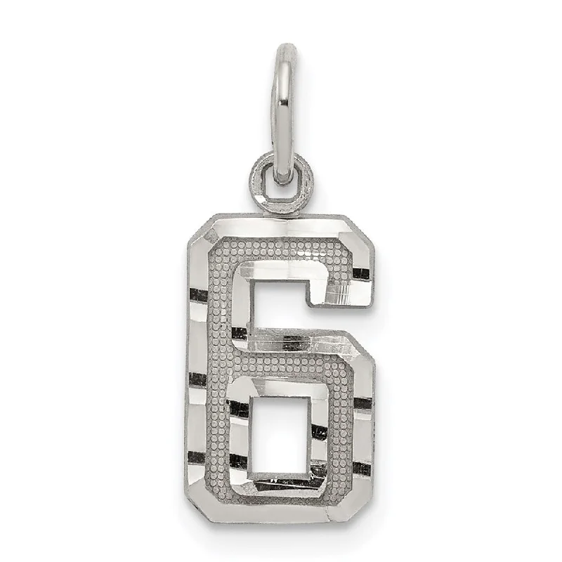Personalized Jewelry Sale – Unique Gifts At Low Prices Sterling Silver, Varsity Collection, Small D/C Pendant, Number 6 Personalized Jewelry Sale – Unique Gifts At Low Prices Sterling Silver, Varsity Collection, Small D/C Pendant, Number 6