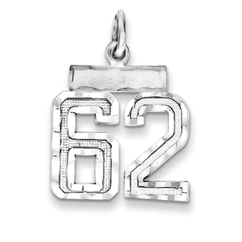 Stunning Jewelry Pieces At The Lowest Prices Ever Sterling Silver, Varsity Collection, Small D/C Pendant, Number 62 Stunning Jewelry Pieces At The Lowest Prices Ever Sterling Silver, Varsity Collection, Small D/C Pendant, Number 62