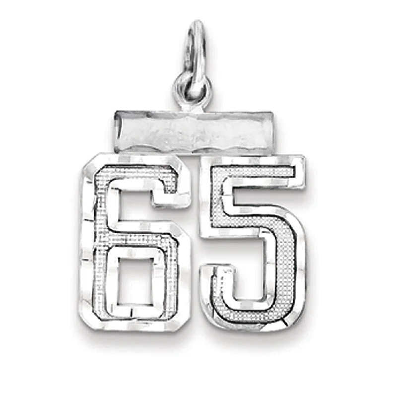 Celebrate Every Occasion With Sparkling Savings Sterling Silver, Varsity Collection, Small D/C Pendant, Number 65 Celebrate Every Occasion With Sparkling Savings Sterling Silver, Varsity Collection, Small D/C Pendant, Number 65